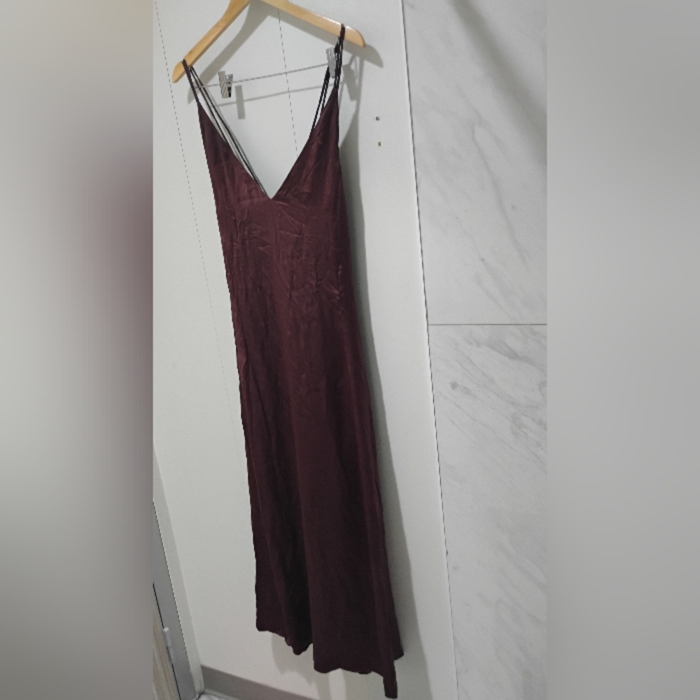Sleeping With Jacques Freudian Silk Slip Dress In Chocolate Brown Sz 10 US